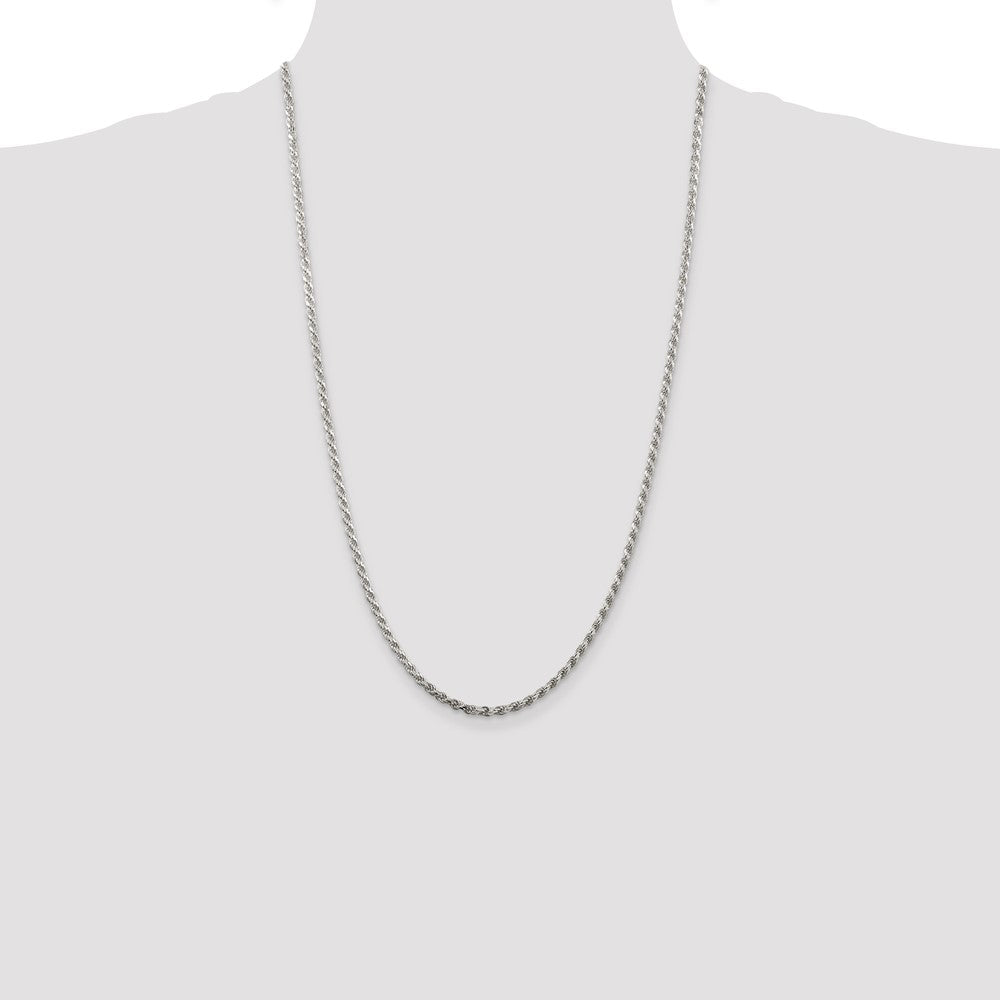 Sterling Silver 2.75mm Diamond-cut Rope Chain 26 Inches