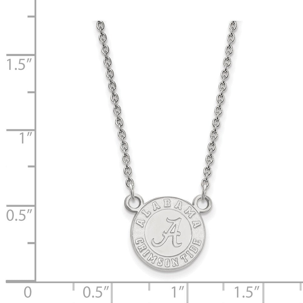 Sterling Silver U of Alabama Sm Crimson Tide Disc Necklace