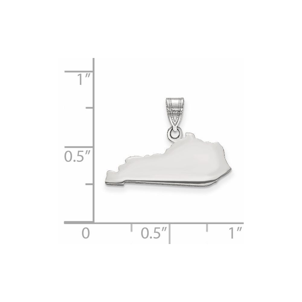 Sterling Silver/Rhodium-plated Kentucky State Pendant