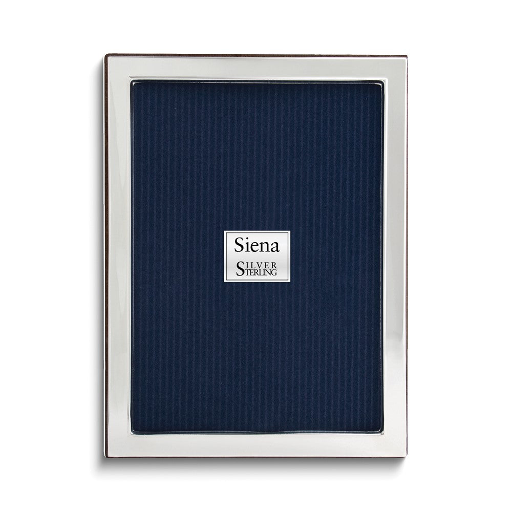 Sterling Silver Tarnish Resistant Plain Narrow 4x6 Photo Frame with Finished Wood Back