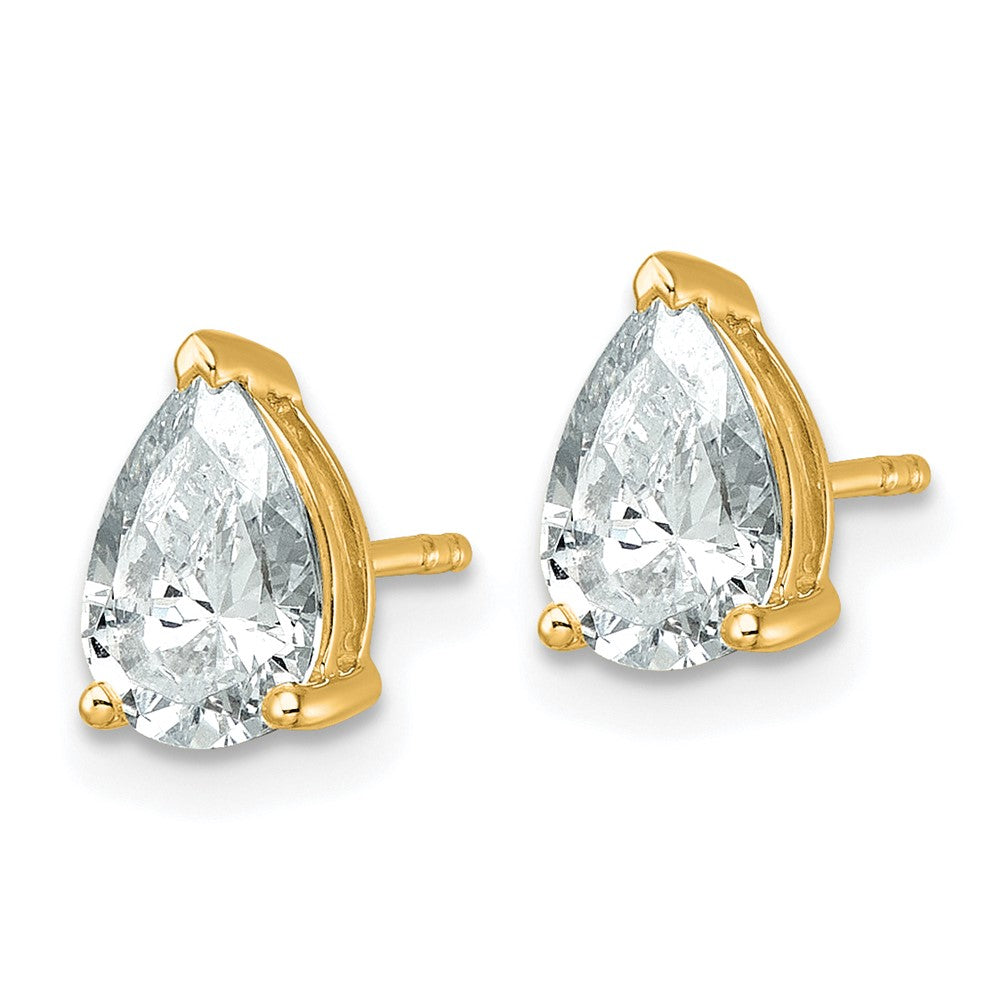 14ky Pear 8x5mm Post Earring Mountings