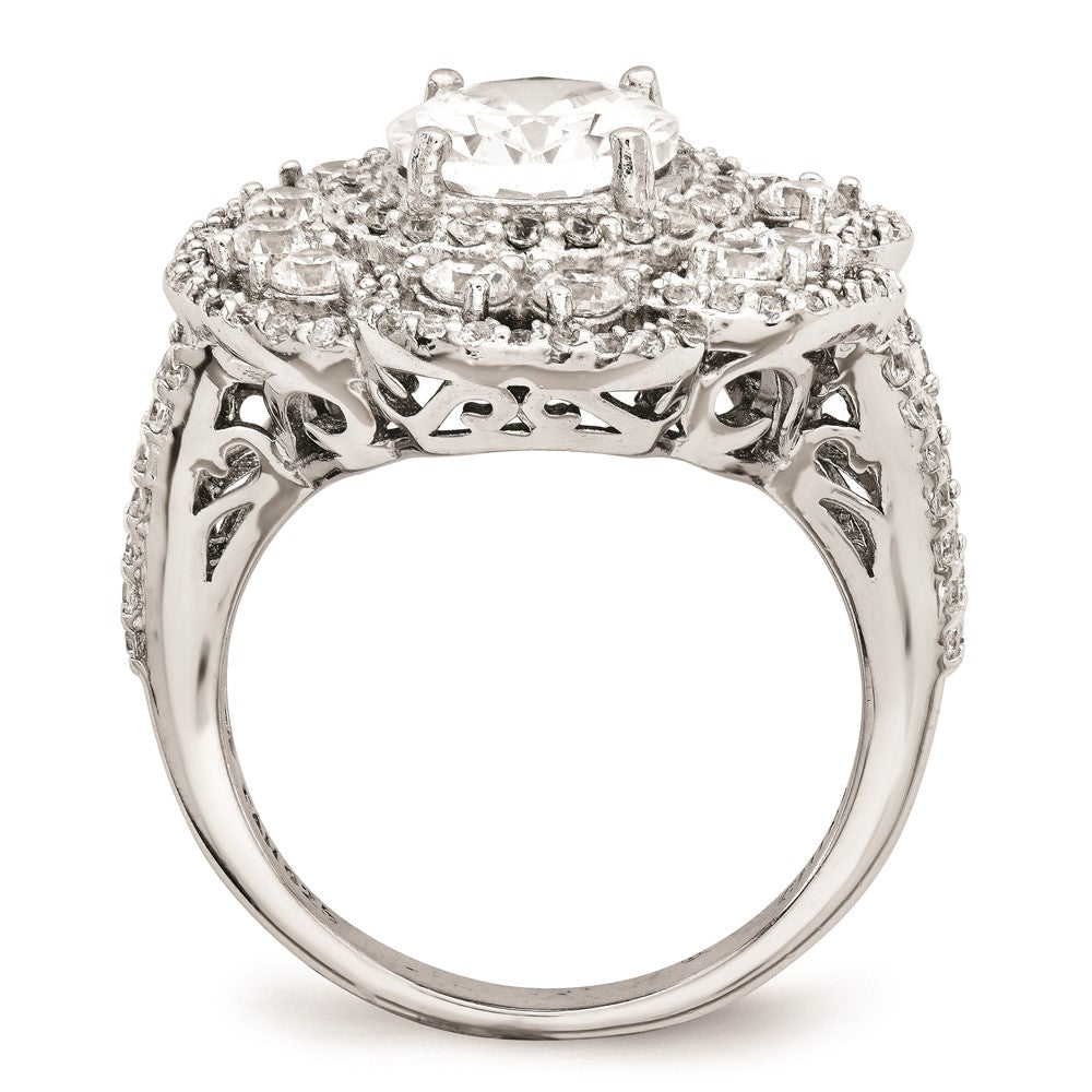 Cheryl M Sterling Silver AAA CZ Flower Ring