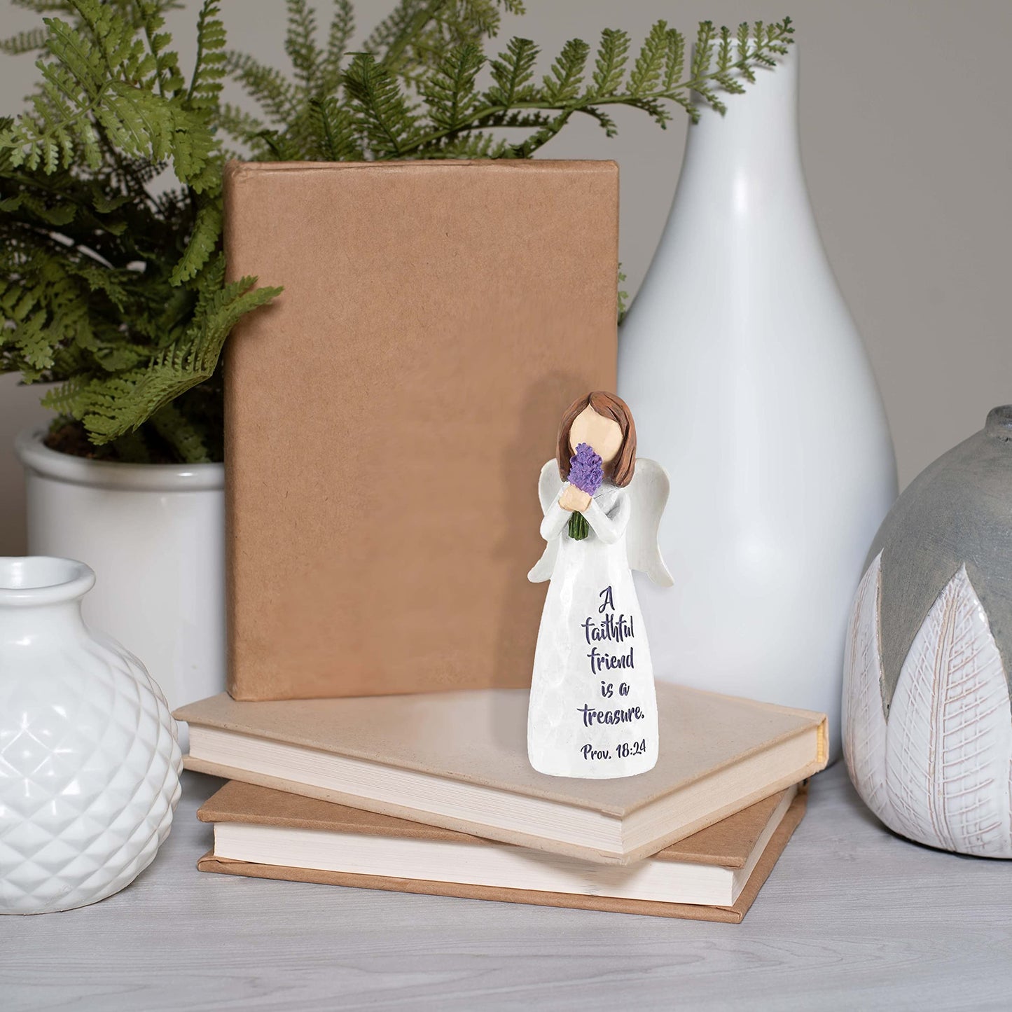A Faithful Friend Is A Treasure Angel Figurine