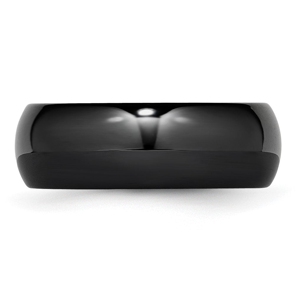 Black Ceramic 8mm Polished Band Size - 13