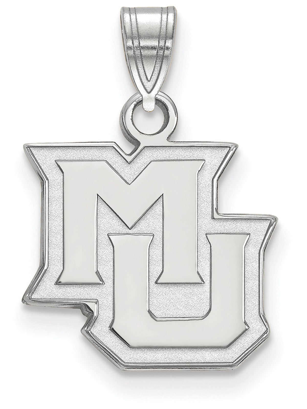 Sterling Silver Rhodium-plated LogoArt Marquette University M-U Small Pendant Q-SS015MAR