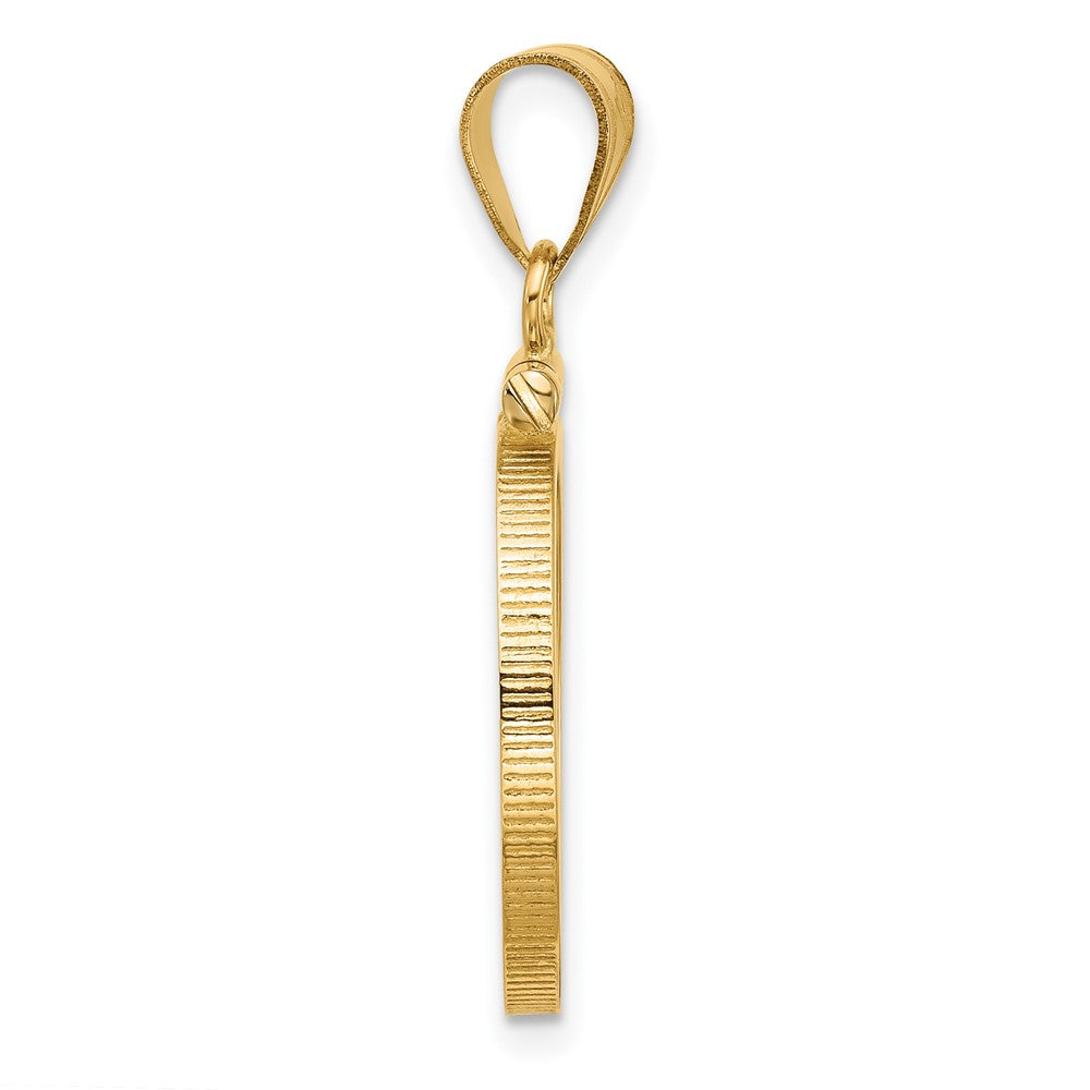 Wideband Distinguished Coin Jewelry 14k Polished 17.8mm x 1.35mm Screw Top Coin Bezel Pendant