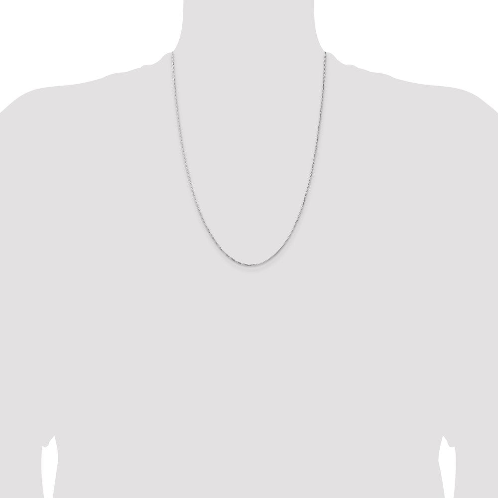14K White Gold 1.10mm Concave Box Chain