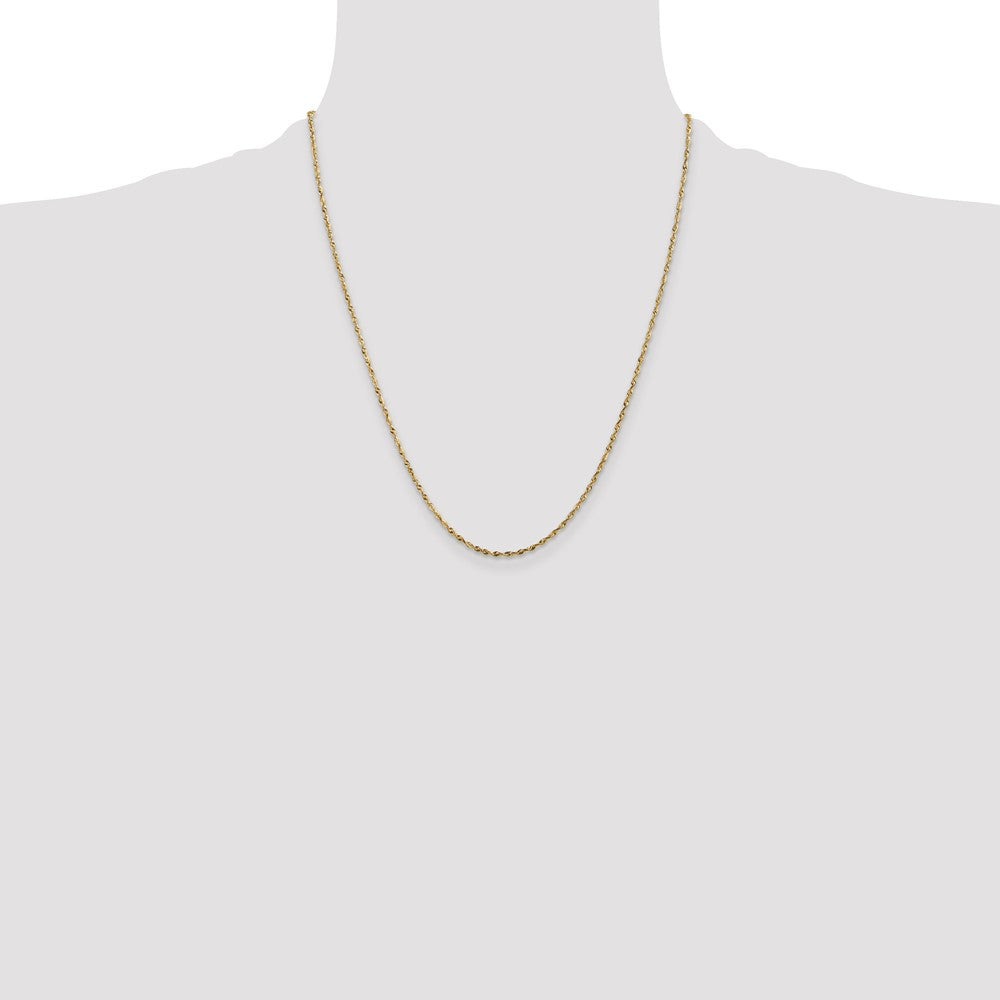 10K 1.8mm Diamond-Cut Lightweight Rope Chain