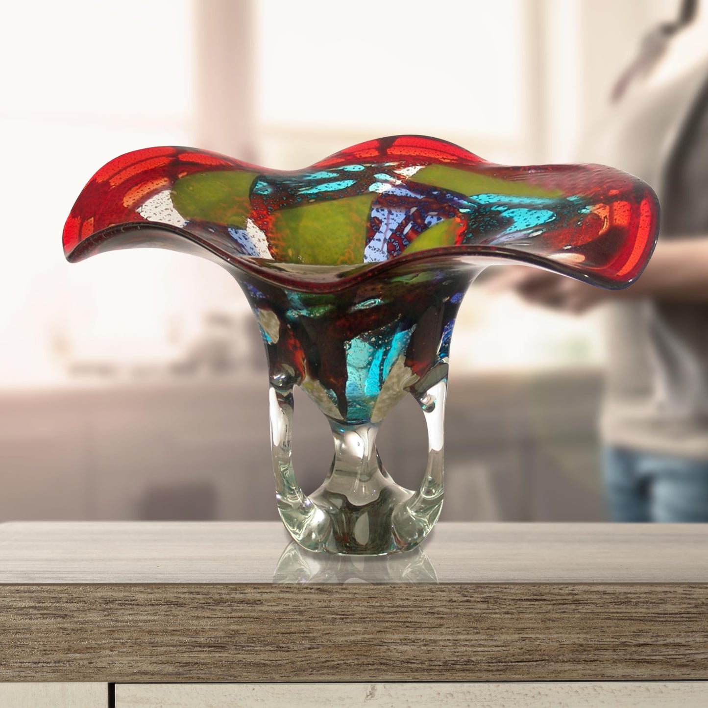 Dale Tiffany Montana Hand Blown Art Glass Vase