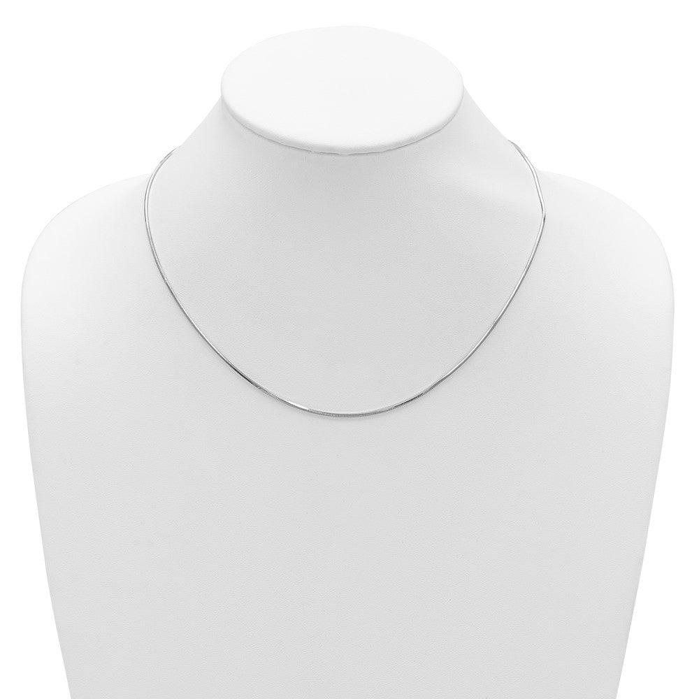 SS RH-plated 1.2mm D/C Square Snake 1in+1in Adjustable Chain