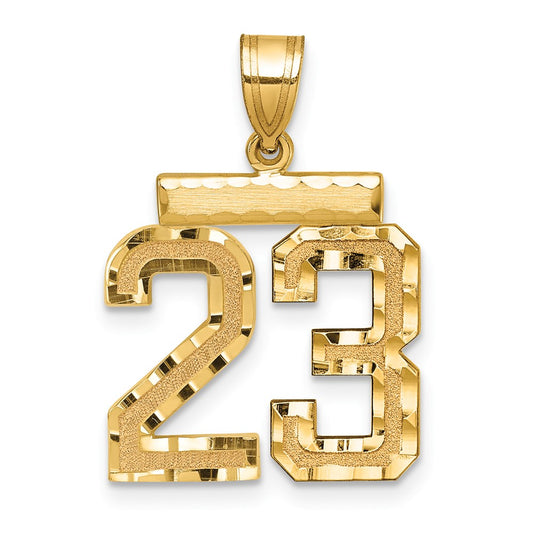 14k Medium Diamond-cut Number 23 Charm