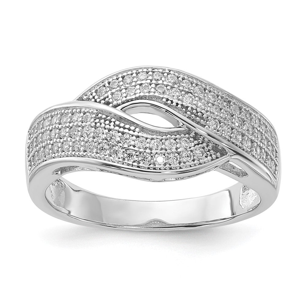 Sterling Silver Rhodium-Plated CZ Brilliant Embers Ring