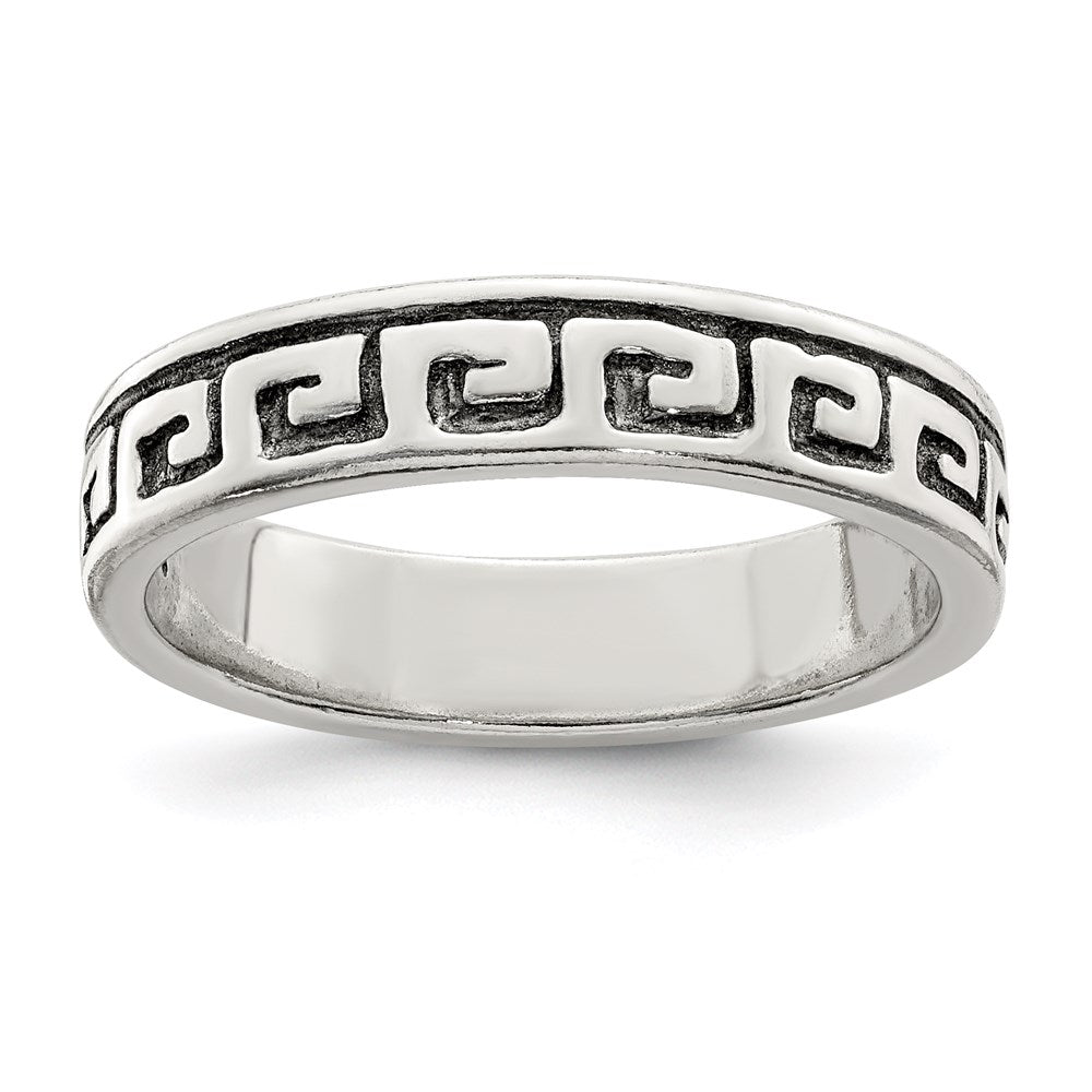 Sterling Silver Greek Key Ring