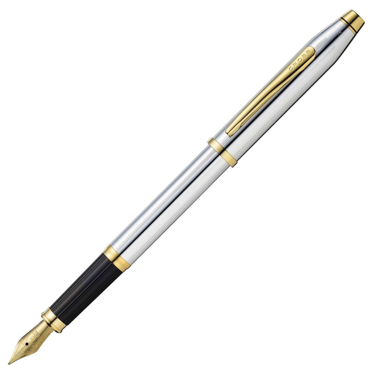Cross Century II Refillable Fountain Pen, Medium Nib, Includes Premium Gift Box - Medalist Chrome