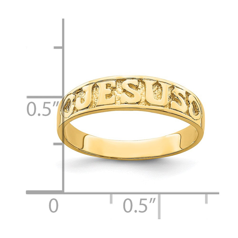 14K Gold Polished Jesus w/Hearts Ring Size 7