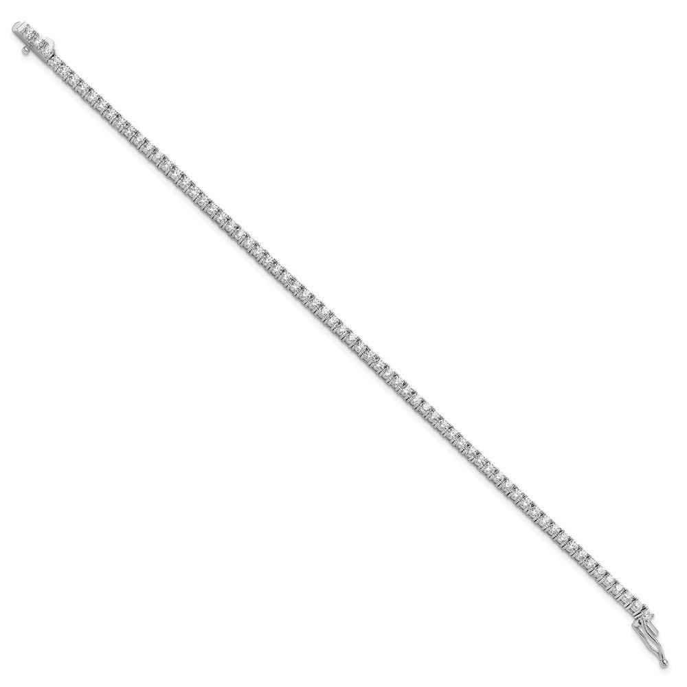 Sterling Shimmer Sterling Silver Rhodium-plated 2.3mm CZ 70 Stone 7 inch Bracelet 7 inches
