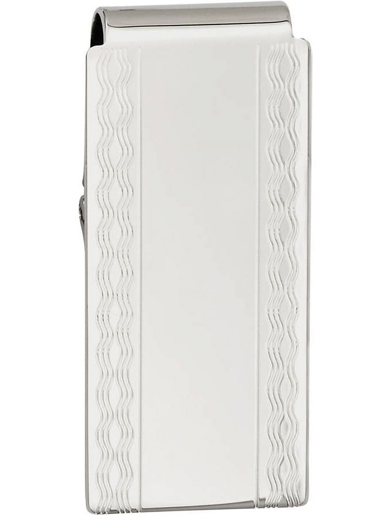 Primal Rhodium-plated Kelly Waters Patterned Edge Hinged Money Clip