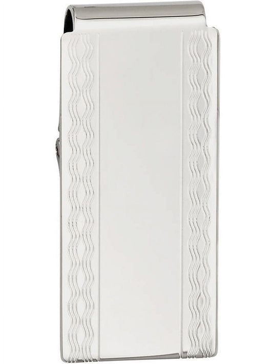 Primal Rhodium-plated Kelly Waters Patterned Edge Hinged Money Clip