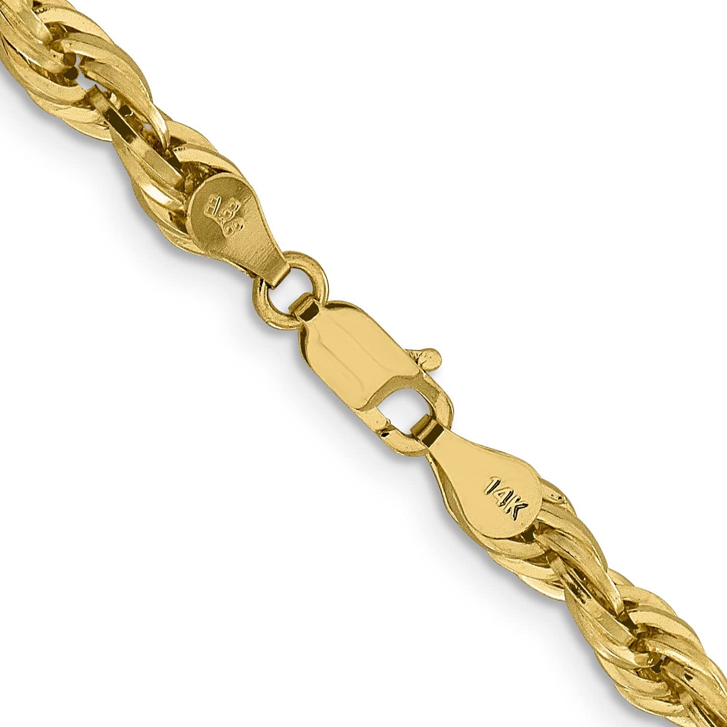 14K 26 inch 4.75mm Semi Solid Rope with Lobster Clasp Chain
