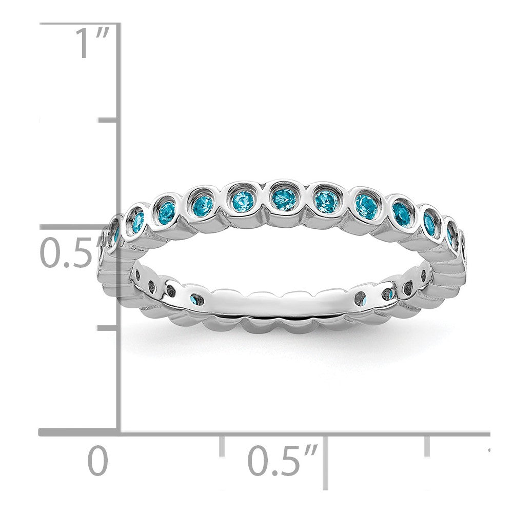 Sterling Silver Stackable Expressions Blue Topaz Ring Size -10