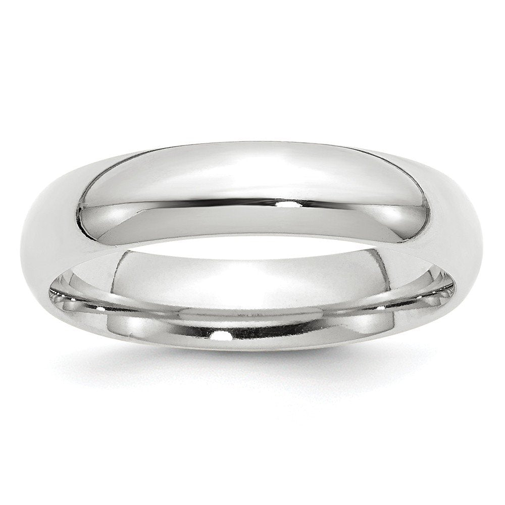 10k White Gold 5mm Standard Weight Comfort Fit Wedding Band Size 8.5