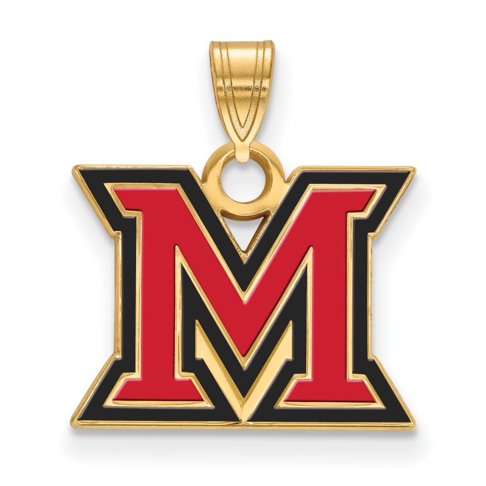 Logoart Sterling Silver Gp Miami University Small Enamel Pendant