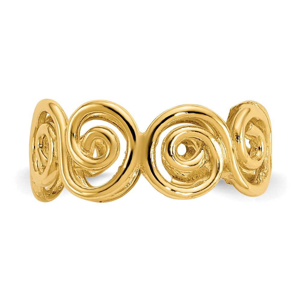 14k Scroll Toe Ring Yellow Gold