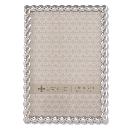 Lawrence Frames Silver Metal Rope 4x6 Picture Frame